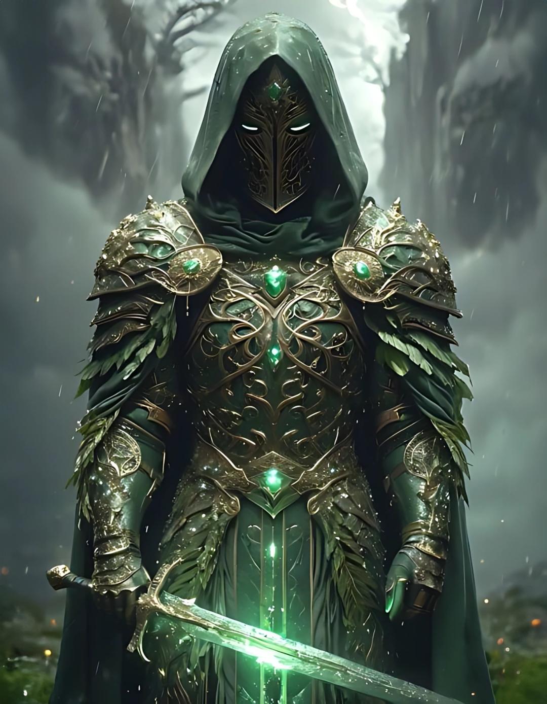 Ranger in green armor with green sword