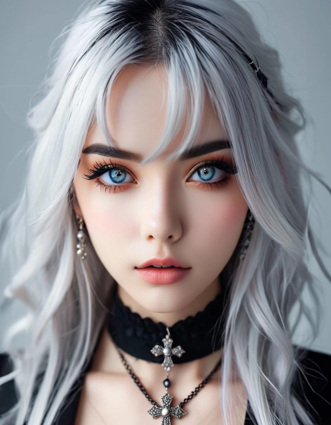 Realistic Gray haired woman