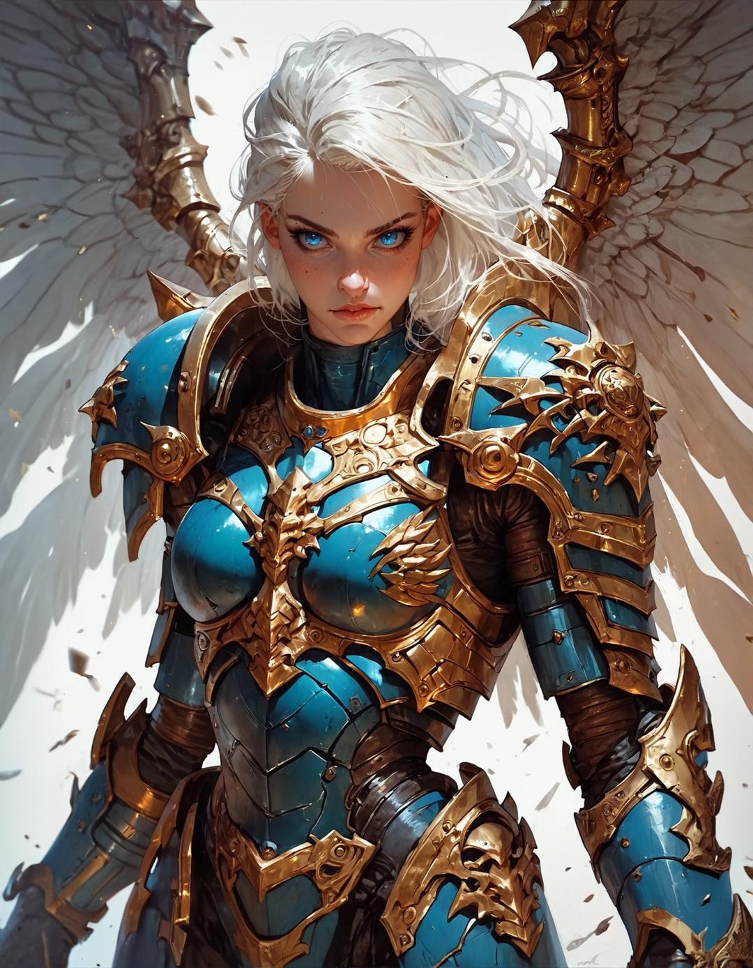 armor weapon wings girl
