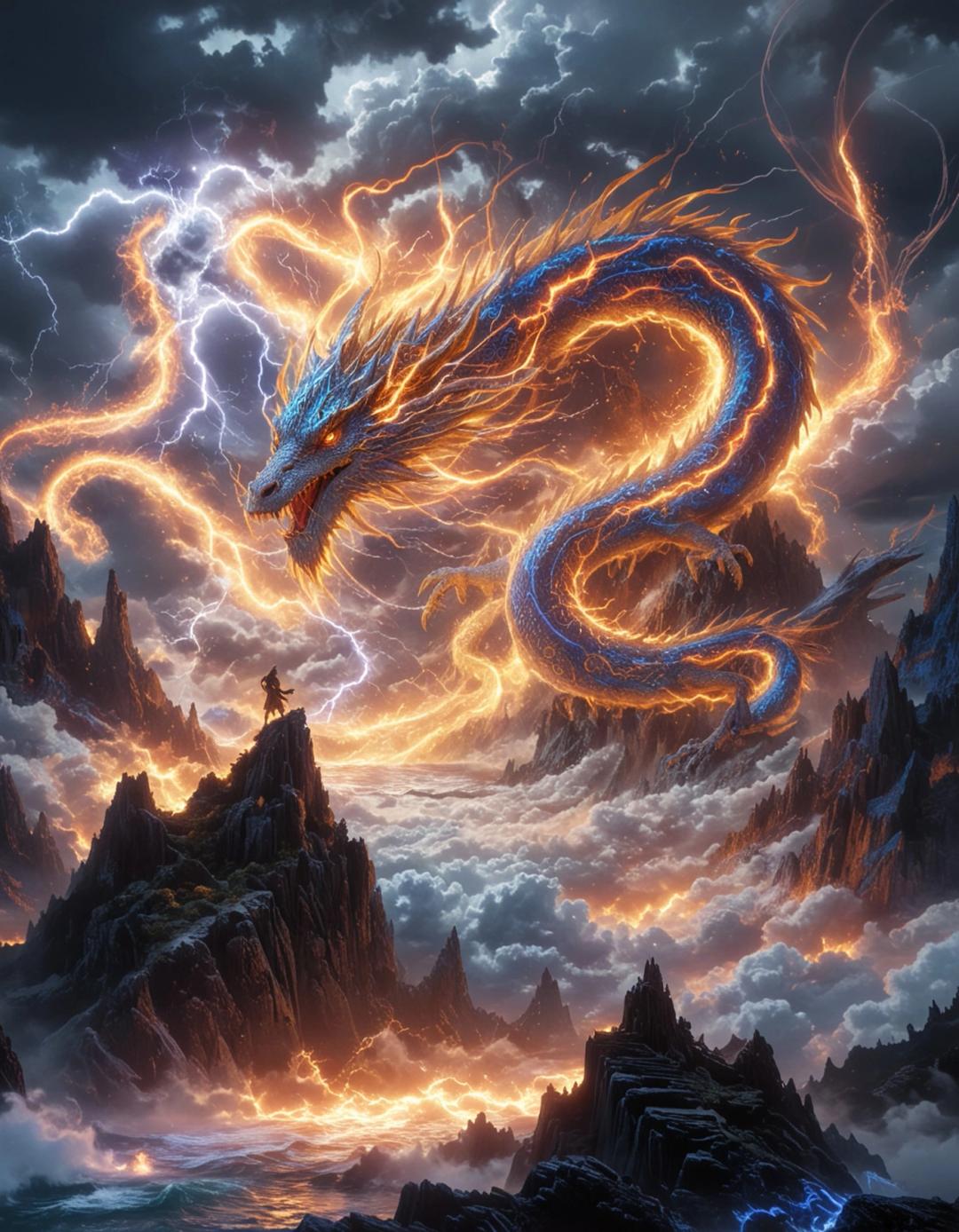 lightning dragon on cloud