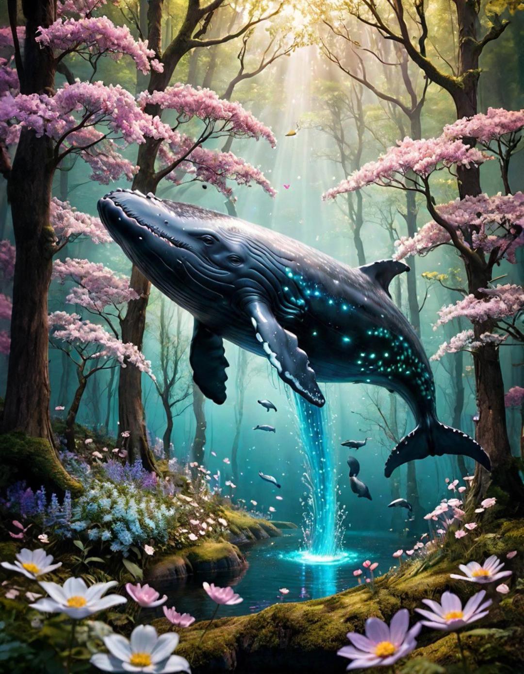 whale in the forest