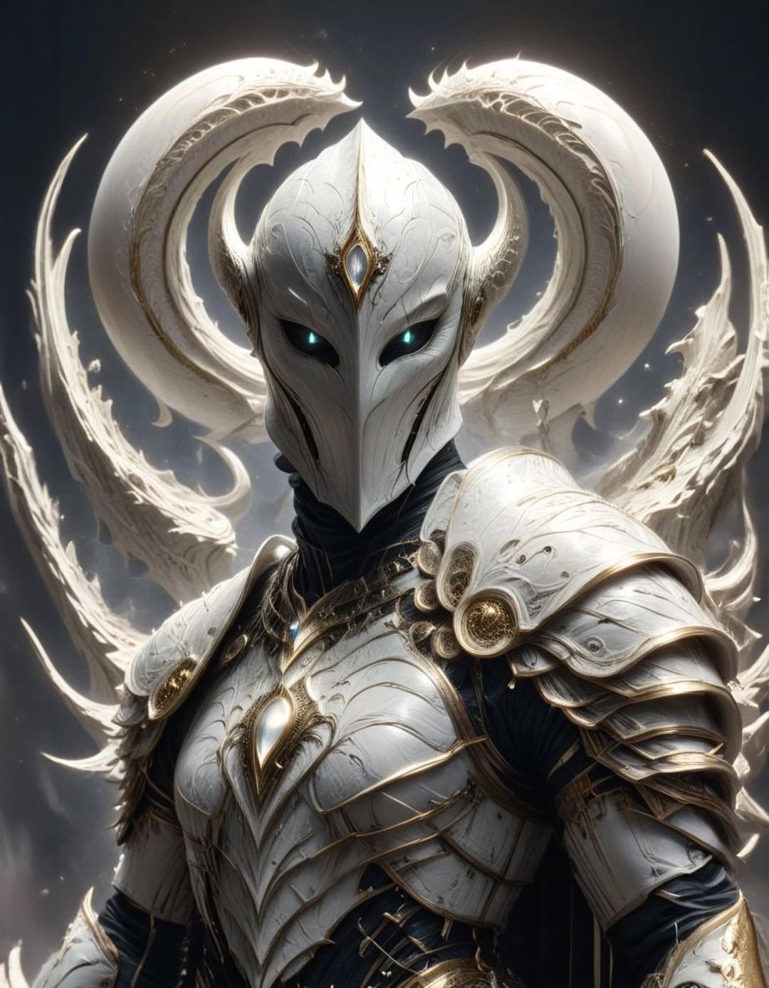 white knight with wings and a helmet